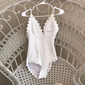 White one piece swim suit